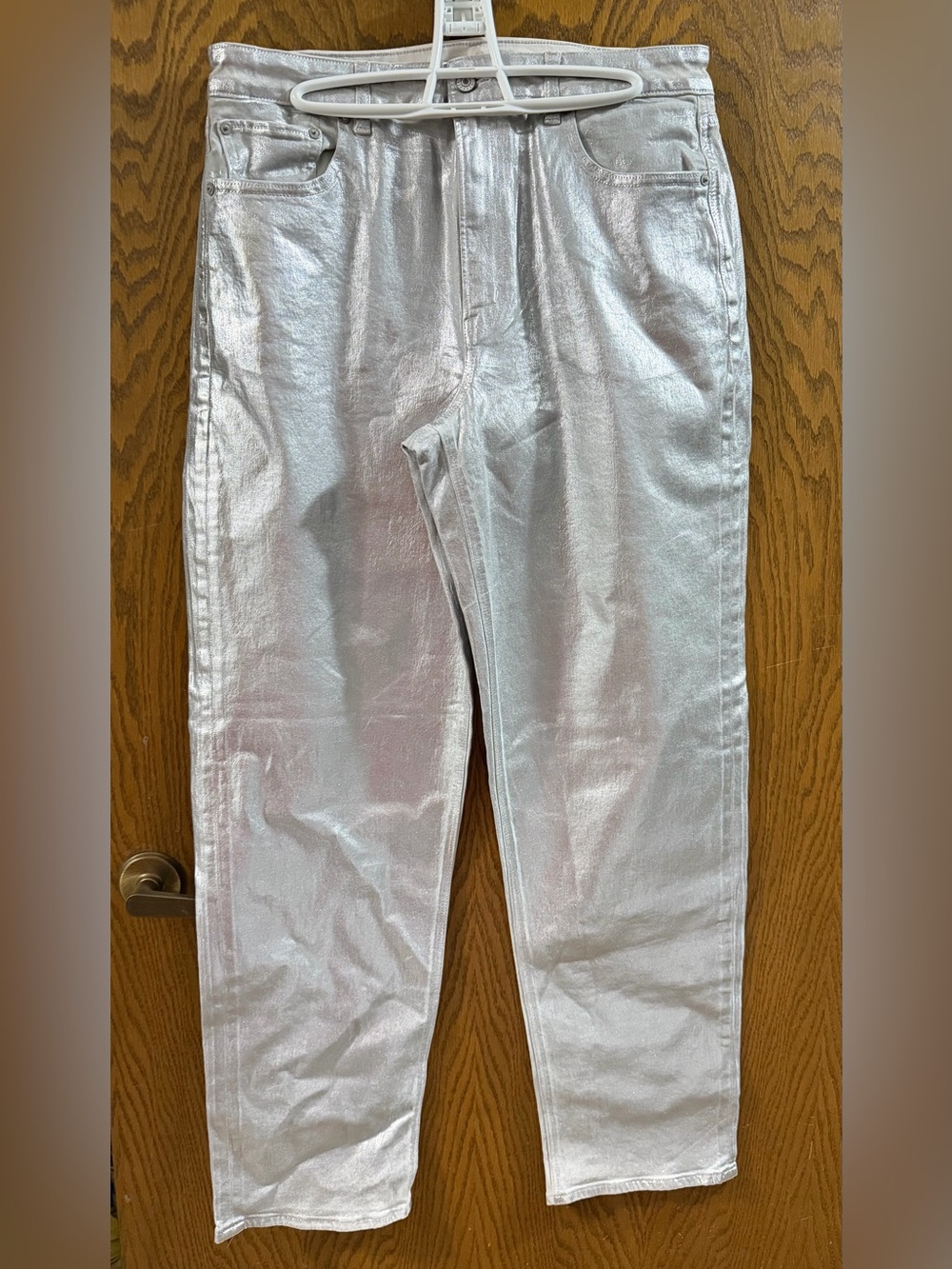 American Eagle Outfitters Silver Metallic Chinos Women’s Size 12